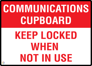 Communications Cupboard - Keep Locked When Not In Use