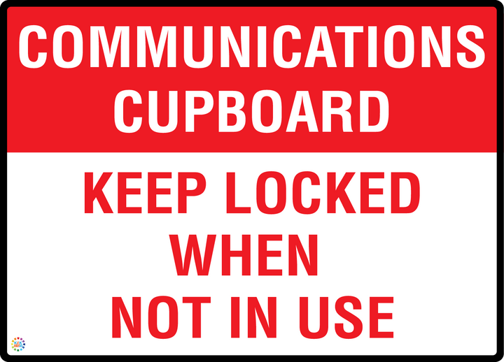 Communications Cupboard - Keep Locked When Not In Use