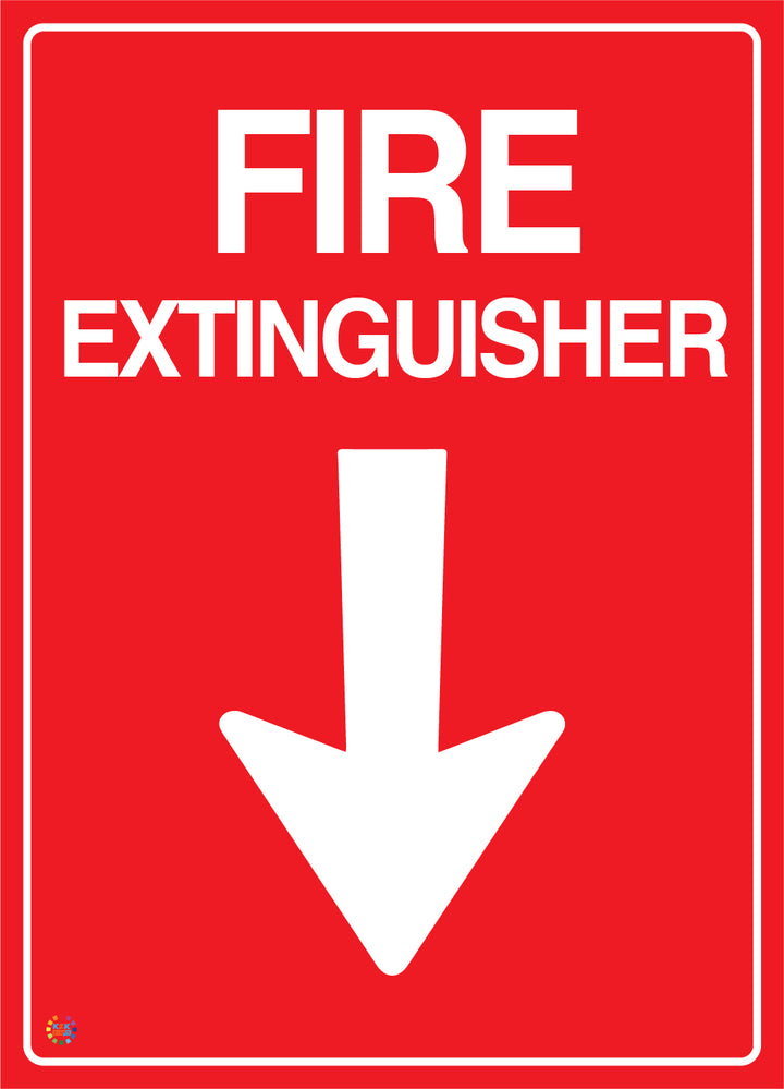 Fire Extinguisher (Downward Arrow) Sign