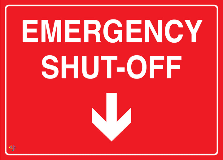Emergency Shut-Off (Down Arrow) Sign