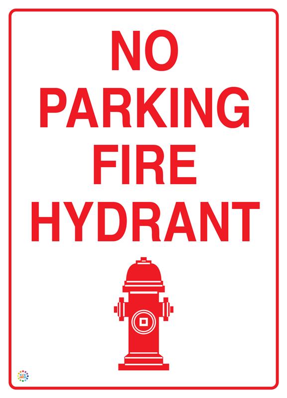 No Parking Fire Hydrant Sign