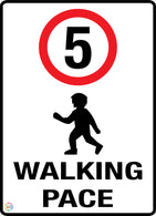 Walking Pace 5 kph Sign