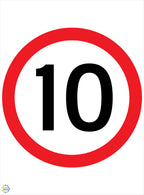 Speed Limit 10 Kph Sign