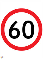 Speed Limit 60 Kph Sign
