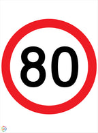 Speed Limit 80 Kph Sign
