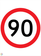 Speed Limit 90 Kph Sign