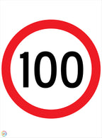 Speed Limit 100 Kph Sign