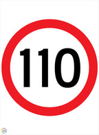 Speed Limit 110 Kph Sign