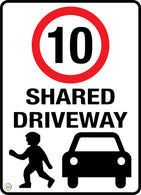 Shared Driveway Limit 10 Kph Sign