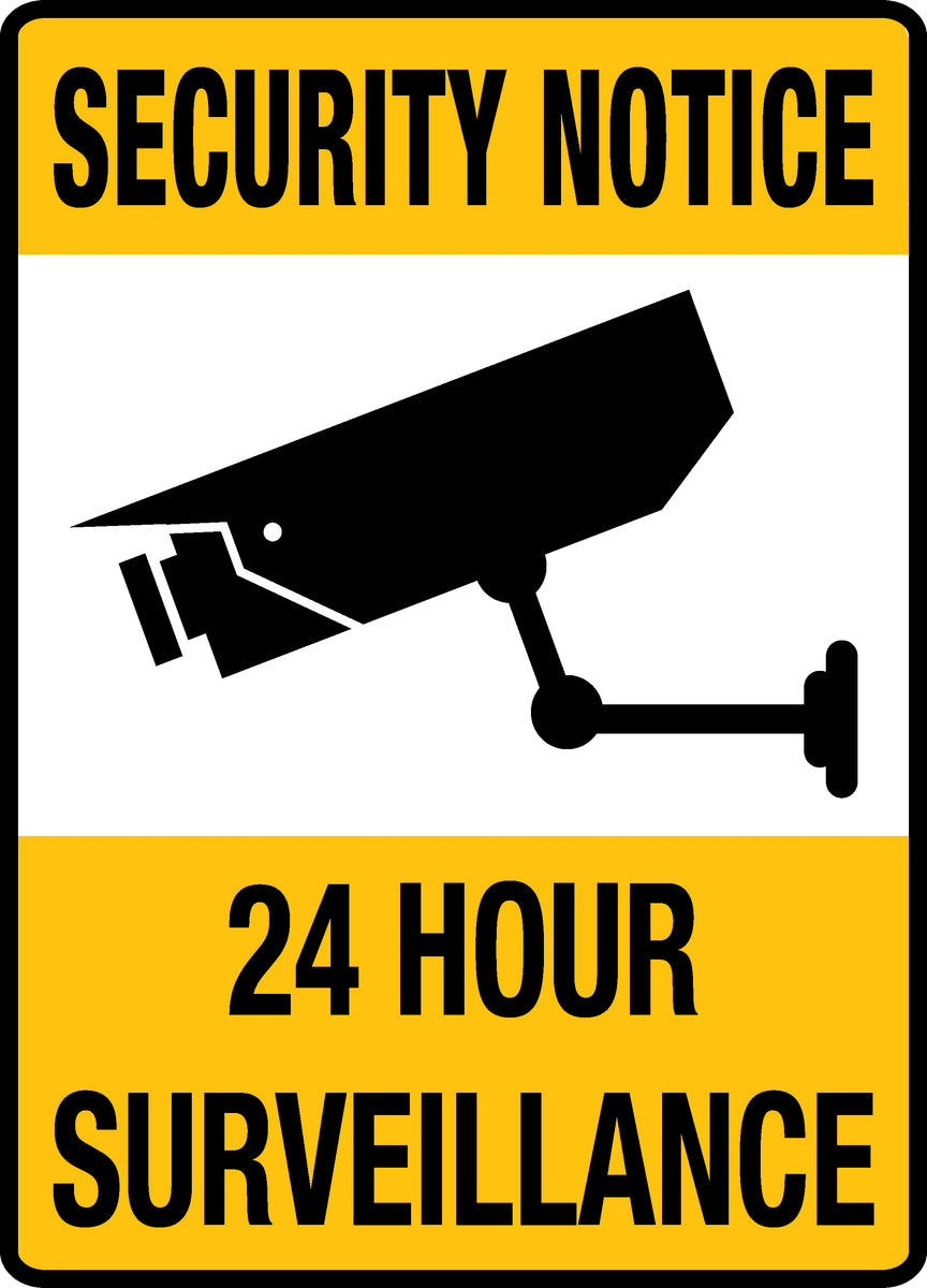Curated visual reference: Gallery Detail: Security Notice 24 Hour Surveillance Sign