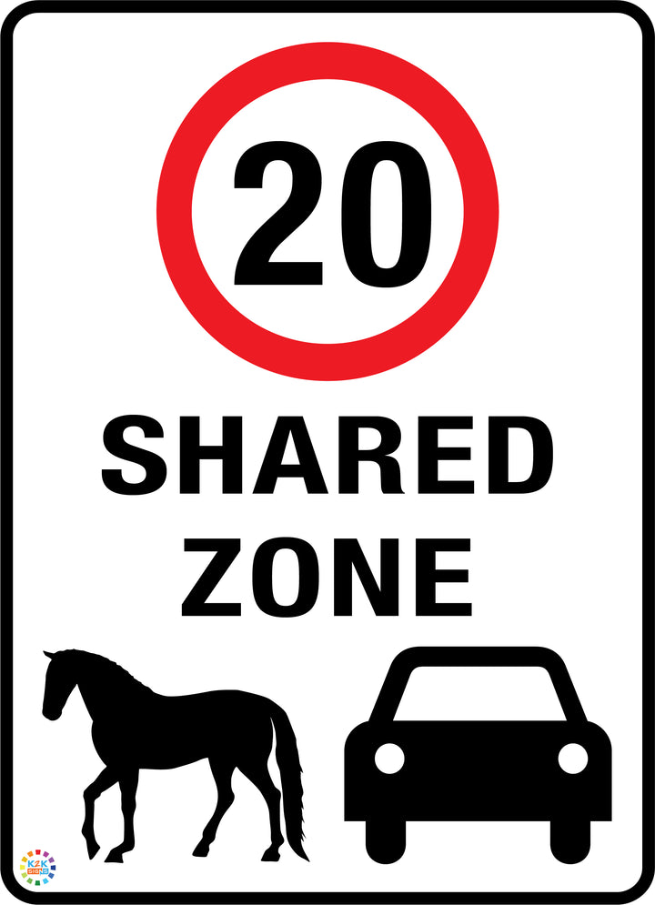 Shared Zone 20 kph Sign