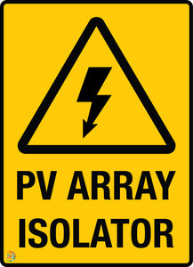 PV Array Isolator Sign