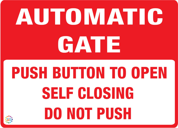 Automatic Gate  - Push Button To Open Self Closing Do Not Push