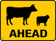 Cows/Sheep Ahead Sign