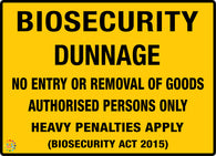 Biosecurity Dunnage<br/> No Entry<br/>Or Removal Of Goods