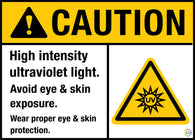 Caution - High Intensity Ultraviolet Light Sign