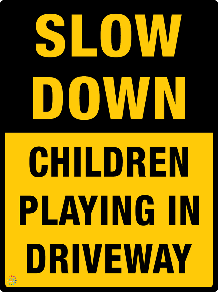 Slow Down Children Playing In Driveway