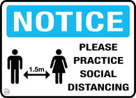 Notice Please Practice<br/>Social Distancing