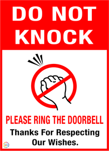 Do Not Knock - Please Ring The Doorbell Sign