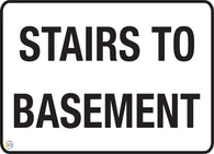 Stairs To Basement Sign
