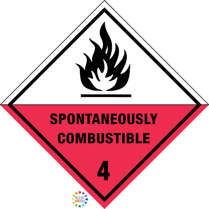 Class 4 Spontaneously Combustible Hazchem Sign