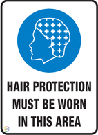Hair Protection<br/> Must Be Worn<br/> In This Area