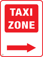 Taxi Zone (Right Arrow) Sign