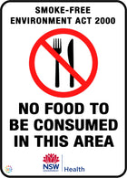 No Food To Be Consumed In This Area Sign
