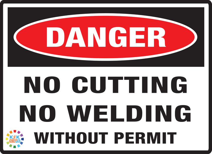 No Cutting No Welding Without Permit Danger Sign