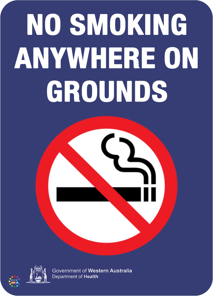 No Smoking Anywhere On Grounds Sign
