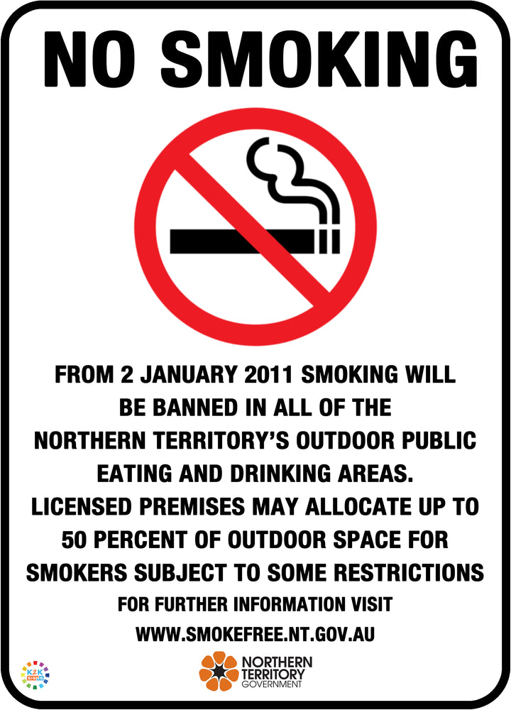 No Smoking From 2 January 2011 Smoking Will Be Banned Sign