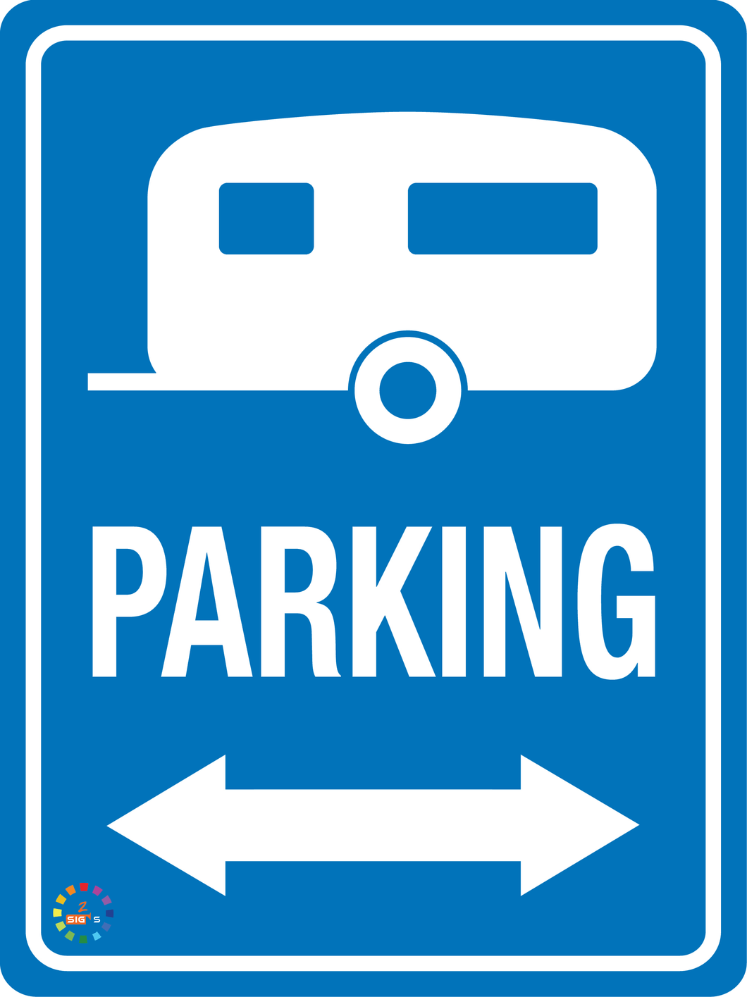 Caravan Parking - Two Way Arrow Sign