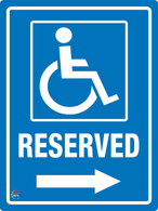 Disabled Reserved Sign (Right Arrow)