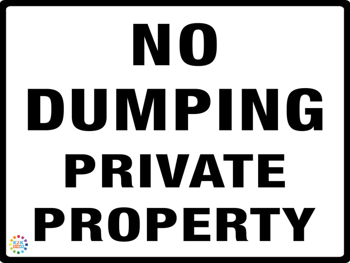No Dumping Private Property Sign