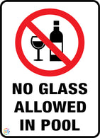 No Glass Allowed In Pool Sign