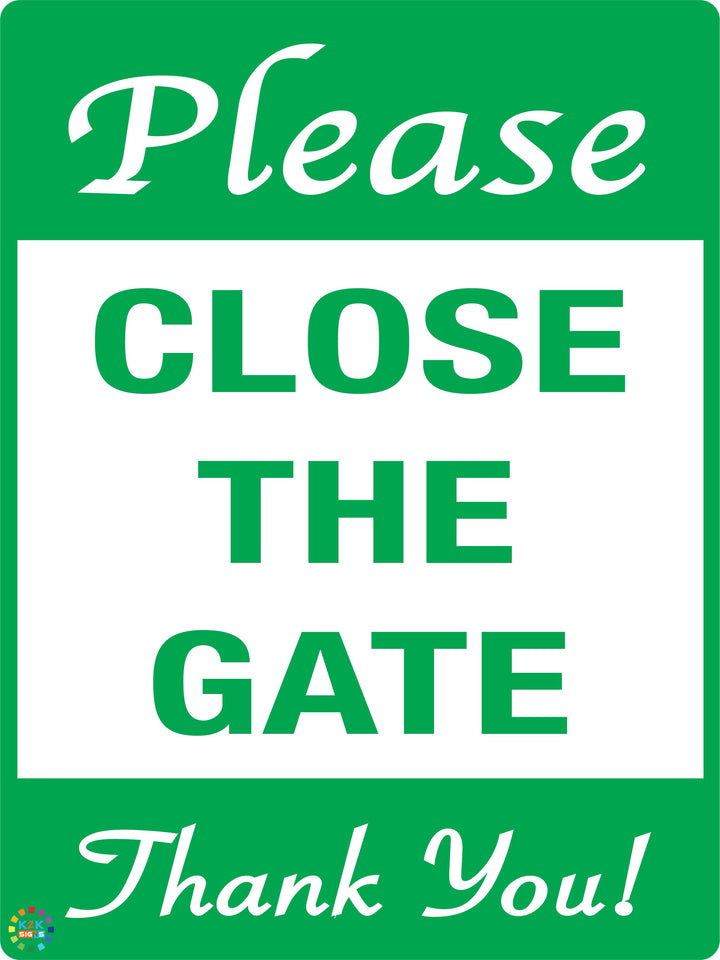 Please Close The Gate Sign