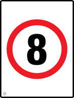 Speed Limit 8 Kph Sign