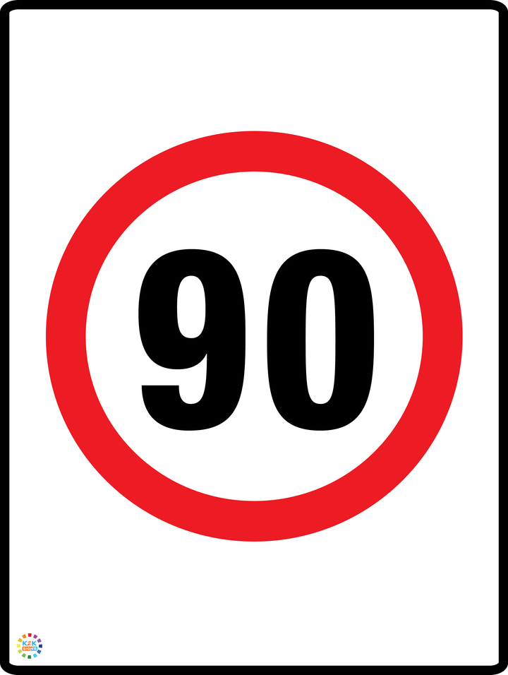 Speed Limit 90 Kph Sign