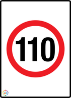 Speed Limit 110 Kph Sign