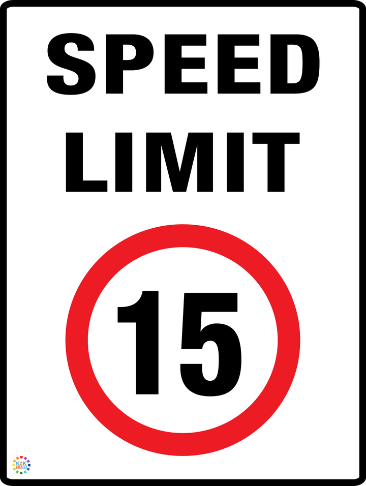 Speed Limit 15 Kph Sign
