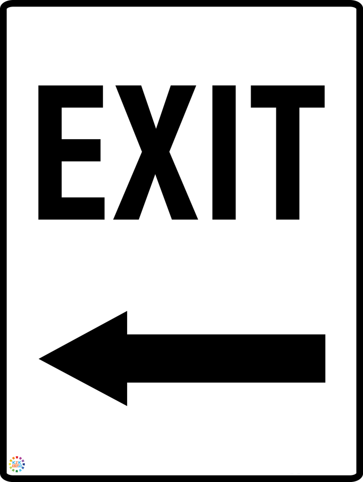Exit (Left Arrow) Sign