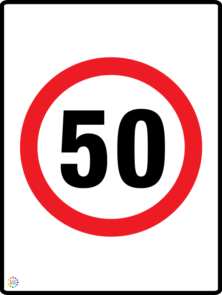 Speed Limit 50 Kph Sign