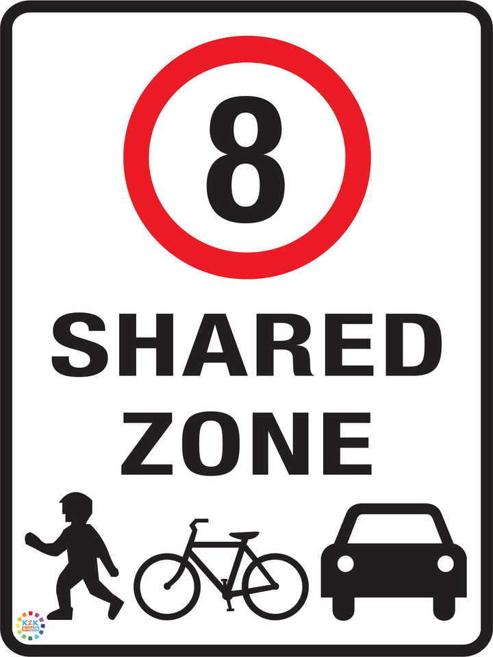 Speed Limit 8 kph - Shared Zone Sign