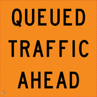 Multi Message Temporary Road Traffic Sign - <br/>Queued Traffic Ahead