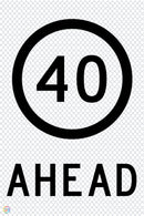 Multi Message Temporary Road Traffic Sign - <br/> 40KM Speed Ahead