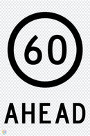 Multi Message Temporary Road Traffic Sign - <br/> 60KM Speed Ahead