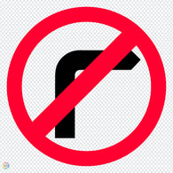 Multi Message Temporary Road Traffic Sign - <br/> No Right Turn Picto