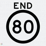 Multi Message Temporary Road Traffic Sign - End Speed 80km Sign