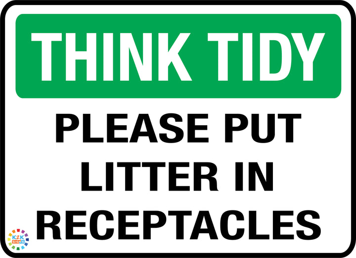 Think Tidy Please Put Letter In Receptacles
