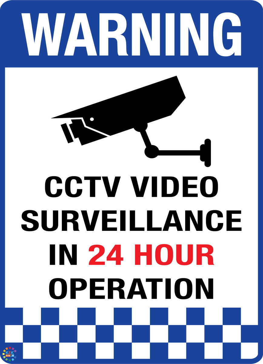 CCTV In Operation Safety Sign - Self Adhesive Stickers Pack Of 8 150mm X 50mm